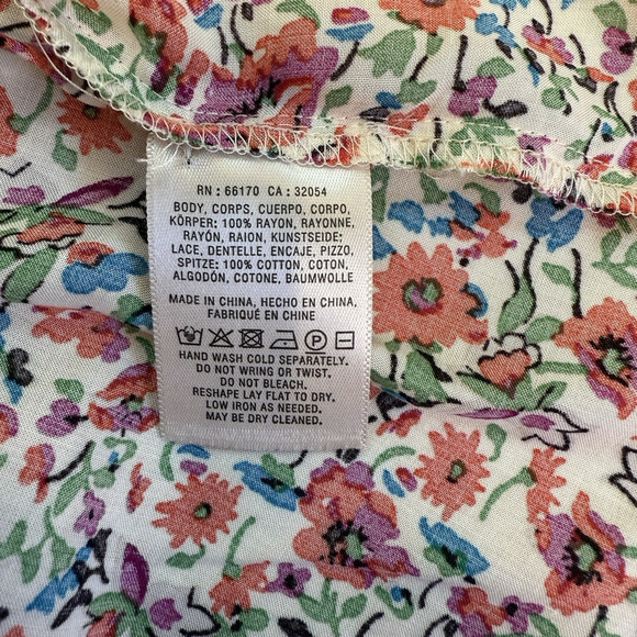 Anthropologie Maeve Top Womens Size 10 Floral Crochet Hiver Western Cottagecore - Picture 8 of 10